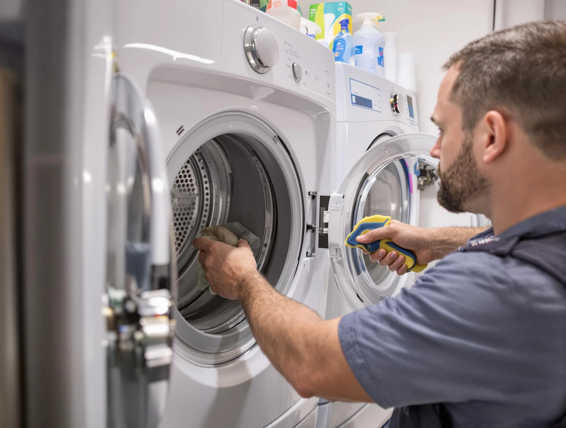 Paradise Valley Dryer Vent Cleaning specialist removing lint buildup from a dryer lint trap system in Paradise Valley
