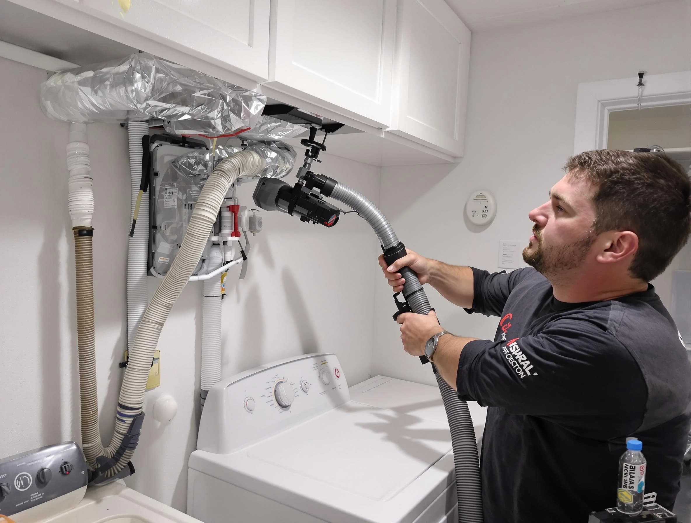 Paradise Valley Dryer Vent Cleaning certified technician performing safety-focused gas dryer vent cleaning in Paradise Valley