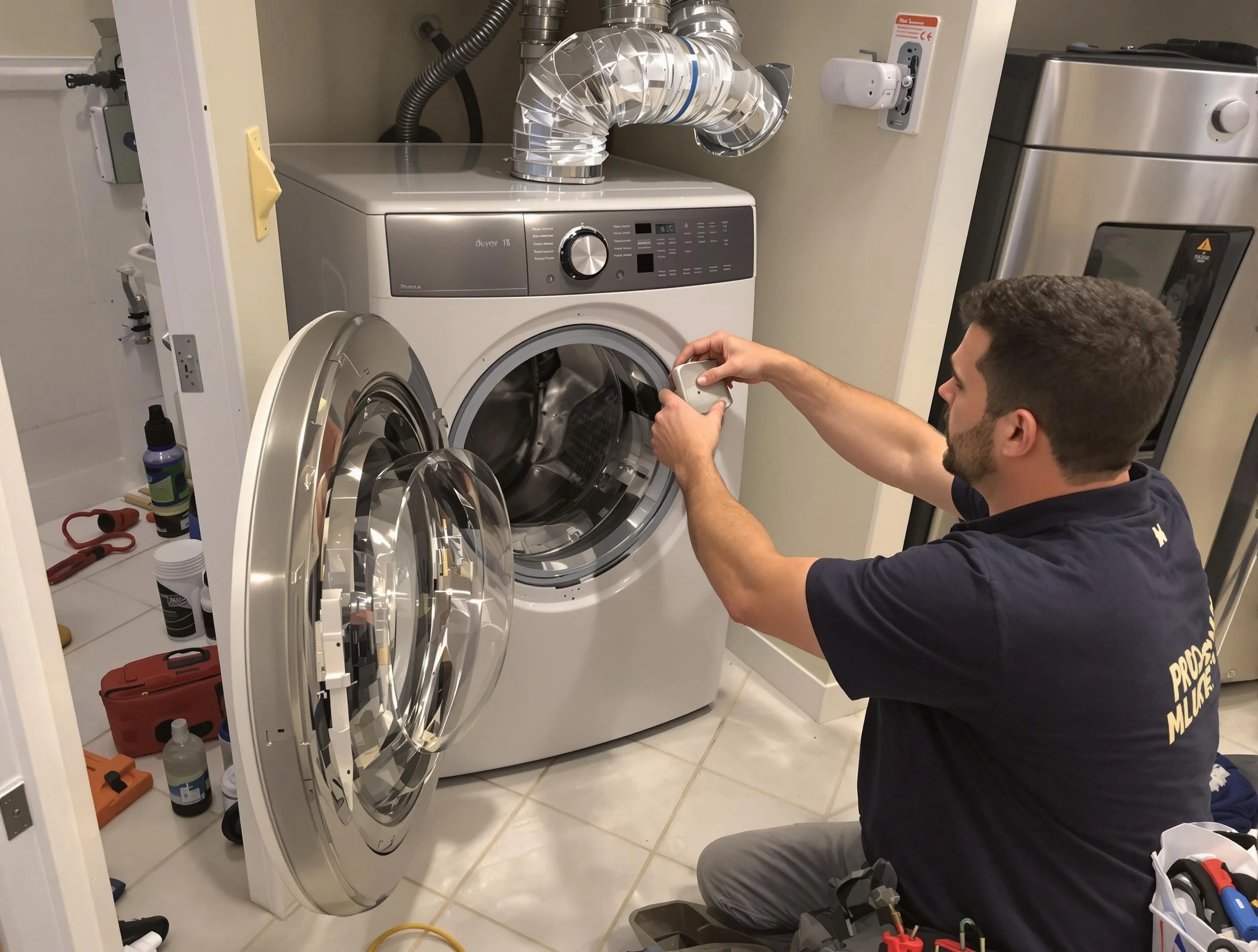 Paradise Valley Dryer Vent Cleaning technician performing precise dryer vent hose installation in Paradise Valley